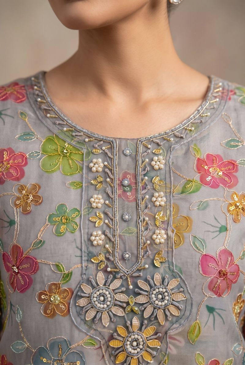 Akiraa By Aurraa Organza Hand Work Designer Salwar Kameez
