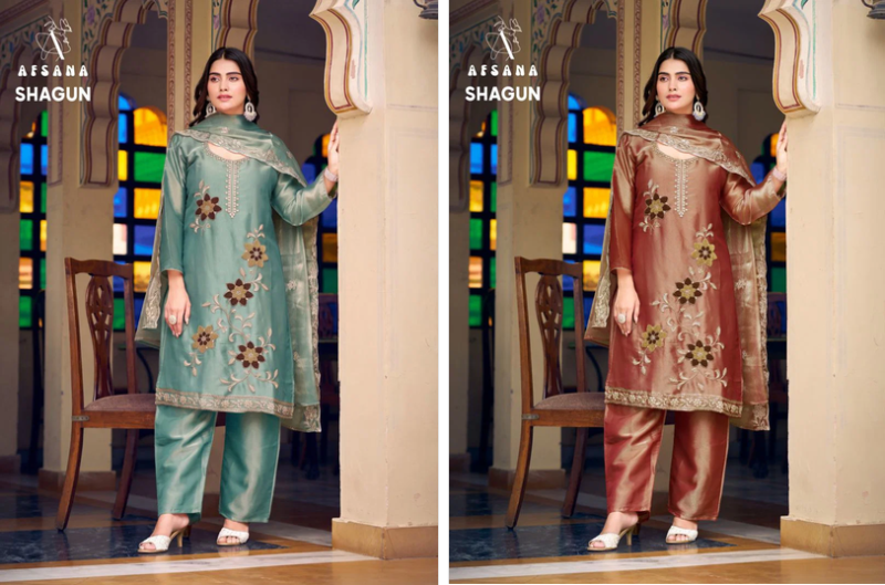 Shagun By Afsana Gabana Beads Work Readymade Salwar Kameez 