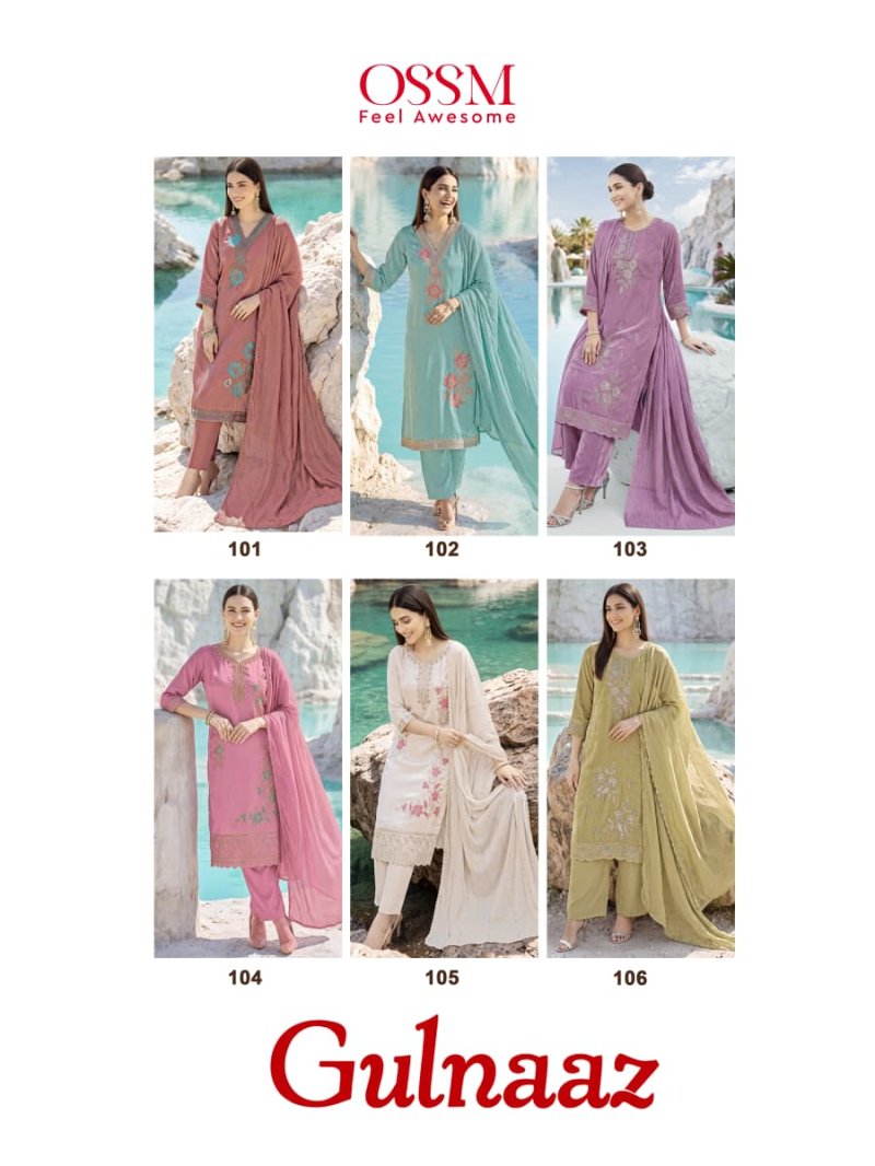 Gulnaaz Vol 1 By Ossm Viscose Kurti With Bottom Dupatta 