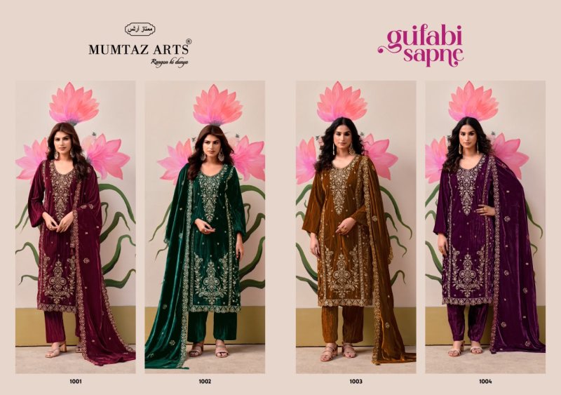 Gulabi Sapne By Mumtaz Arts Crush Velvet Designer Salwar Suits