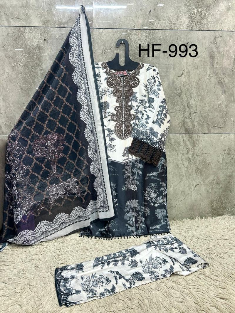 993 A To D By Hoor Tex Satin Readymade Pakistani Suits