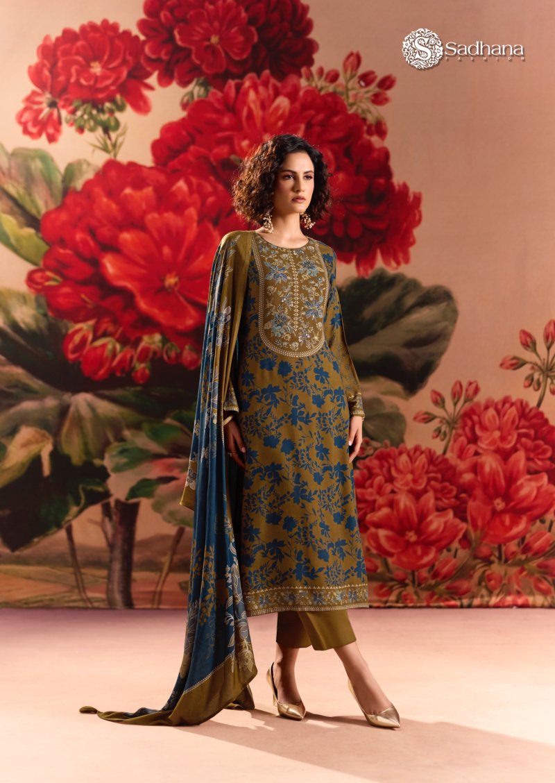 Rose Reverie By Sadhana Viscos Pashmina Dress Material