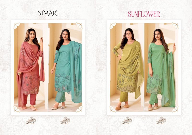 Sunflower By Glossy Simar Pure Pashmina Dress Materials