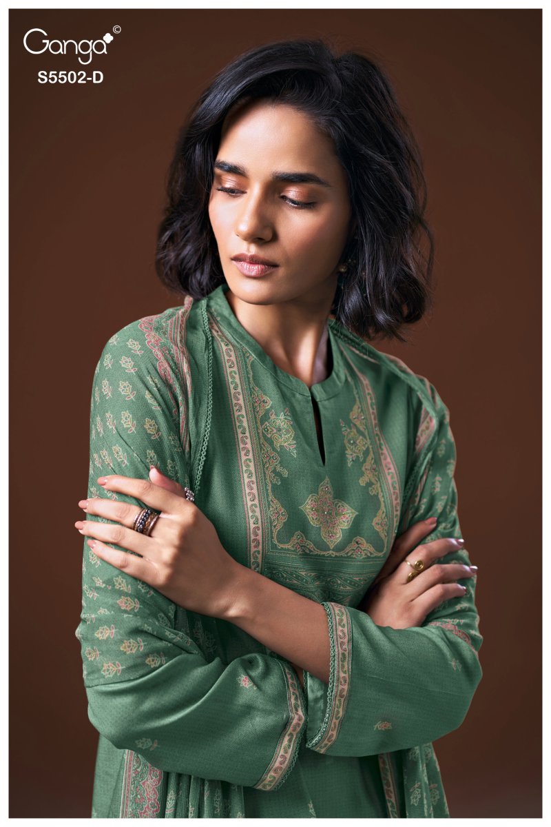 Gaeva 5502 By Ganga Wool Pashmina Dress Material