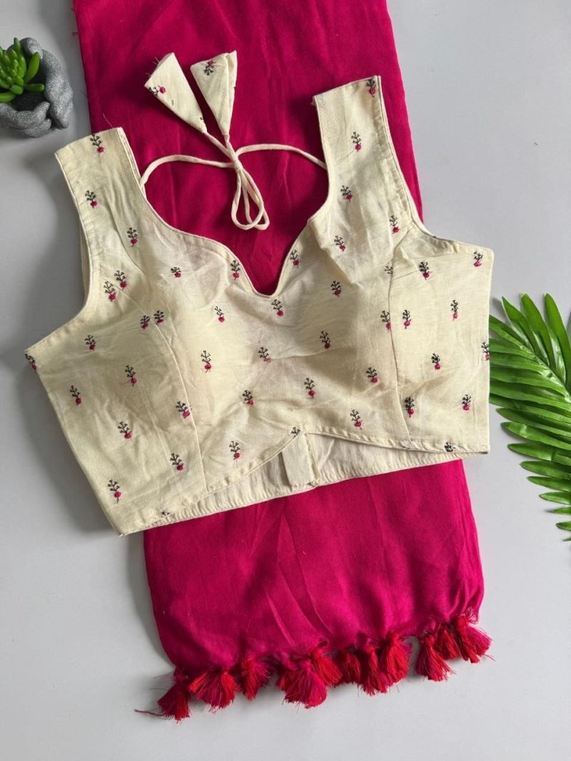 Khadi Hk 42 Vol 2 Khadi Cotton Saree With Cotton Blouse