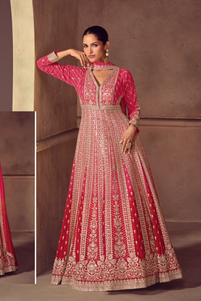 Romani By Gulkayra Chinon Embroidery Gown With Dupatta