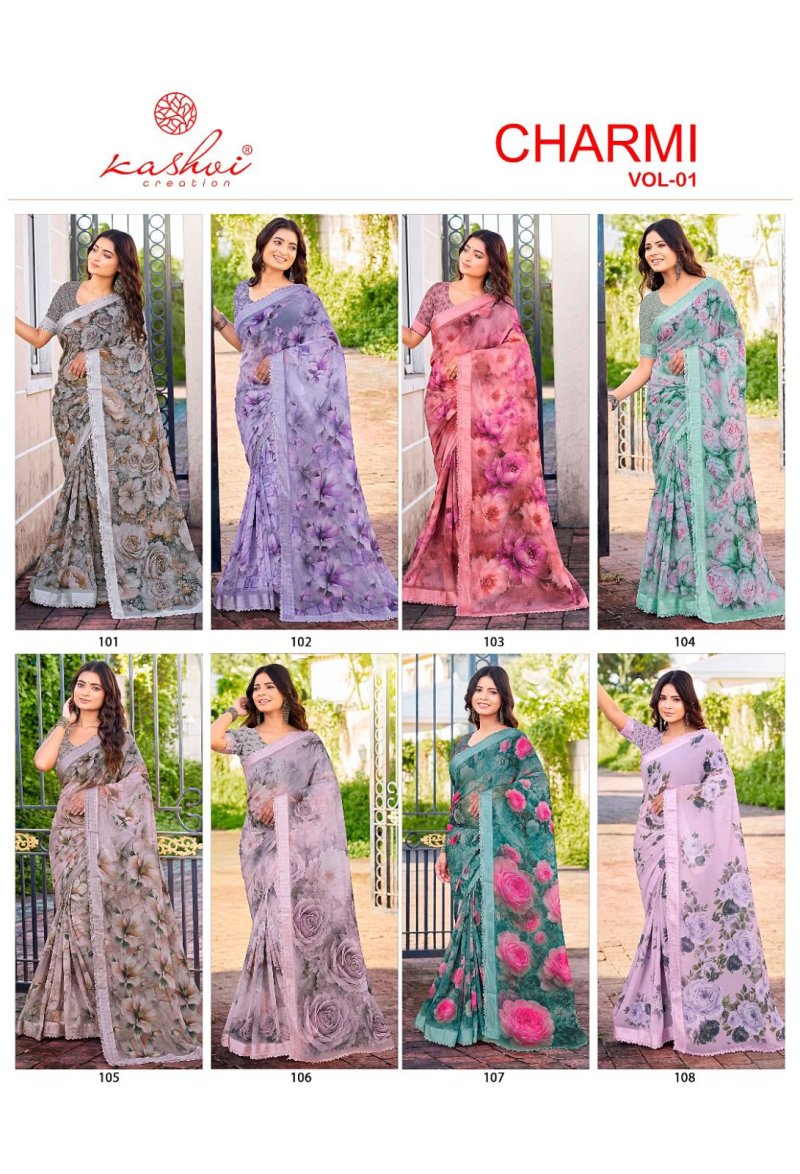 Charmi Vol 1 By Kashvi Weightless Digital Fancy Saree 