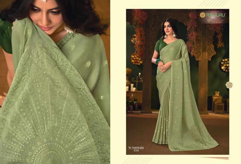 Namrata Vol 3 By Rajguru Silk Chiffon Designer Saree