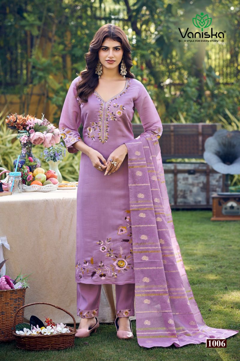 Gulzar Vol 1 By Vaniska Mal Chanderi Silk Kurti With Bottom Dupatta