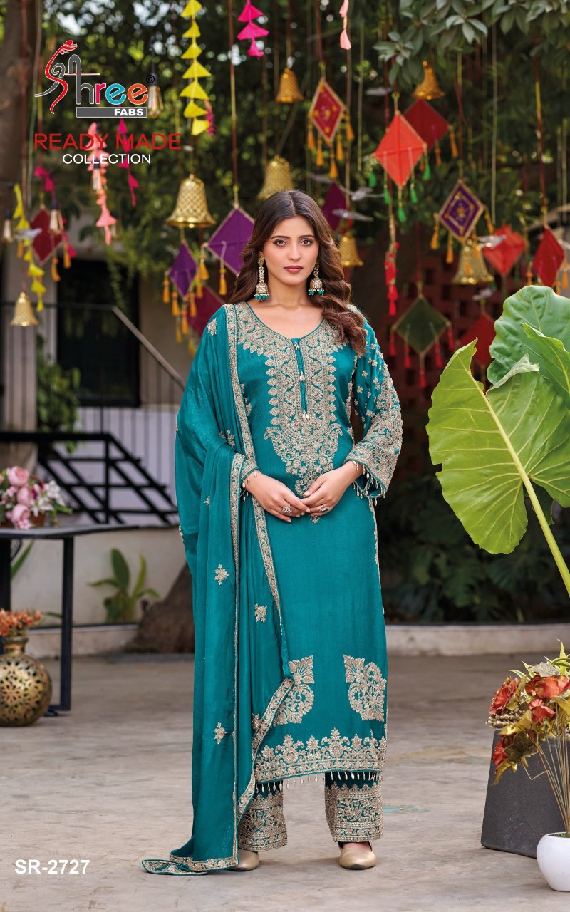 Sr 2727 A To D By Shree Viscose Tissue Readymade Pakistani Suits 