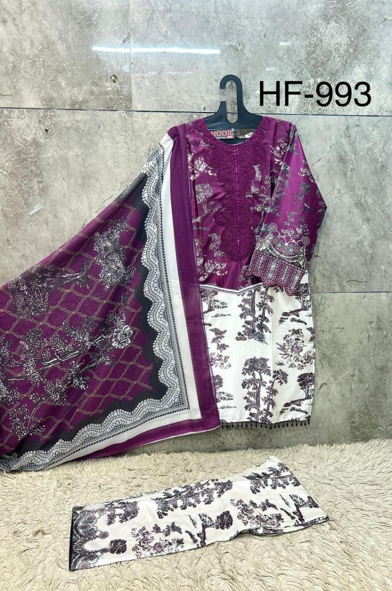 993 A To D By Hoor Tex Satin Readymade Pakistani Suits