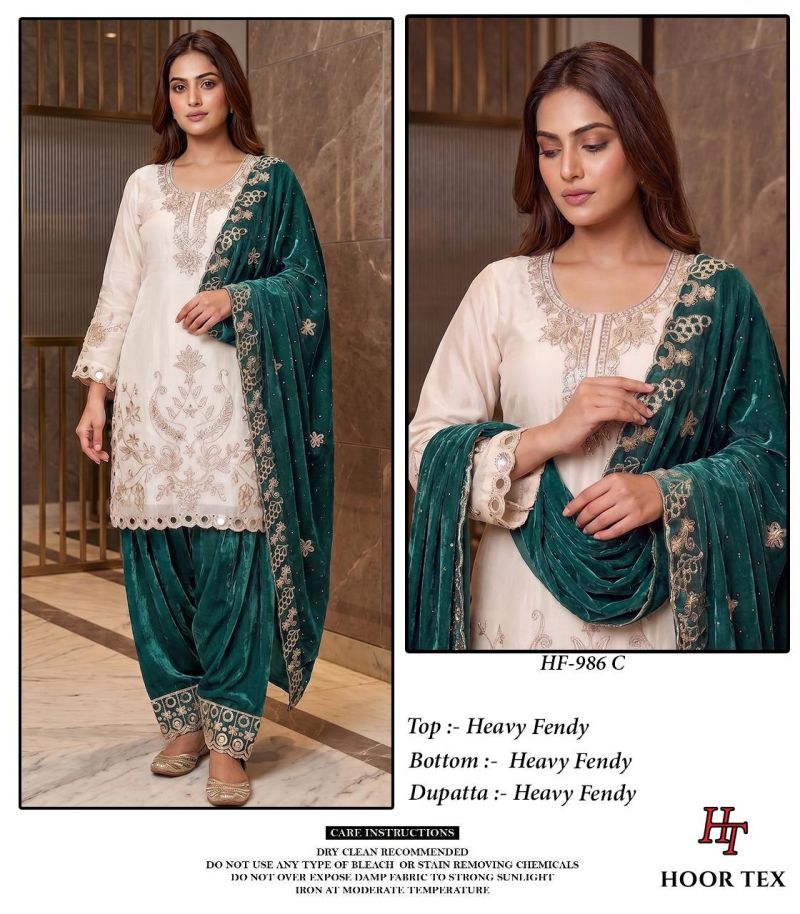 986 A To D By Hoor Tex Fandy Embroidery Salwar Kameez