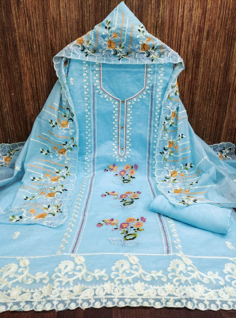 Ds Designer Suit Chanderi Booti Work Non Catalog Dress Material ...