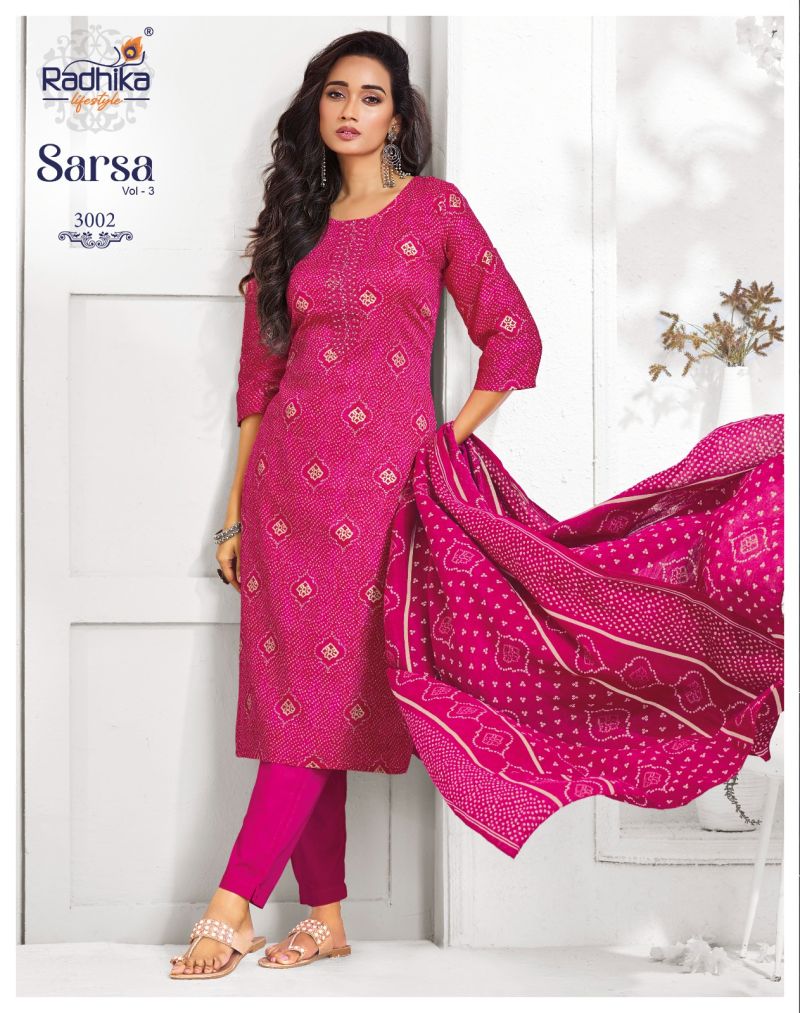 Sarsa Vol 3 By Radhika Jam Satin Kurti With Bottom Dupatta 
