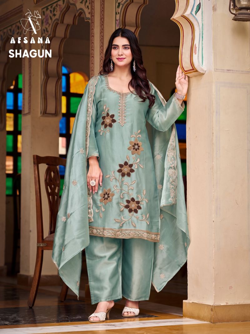 Shagun By Afsana Gabana Beads Work Readymade Salwar Kameez 