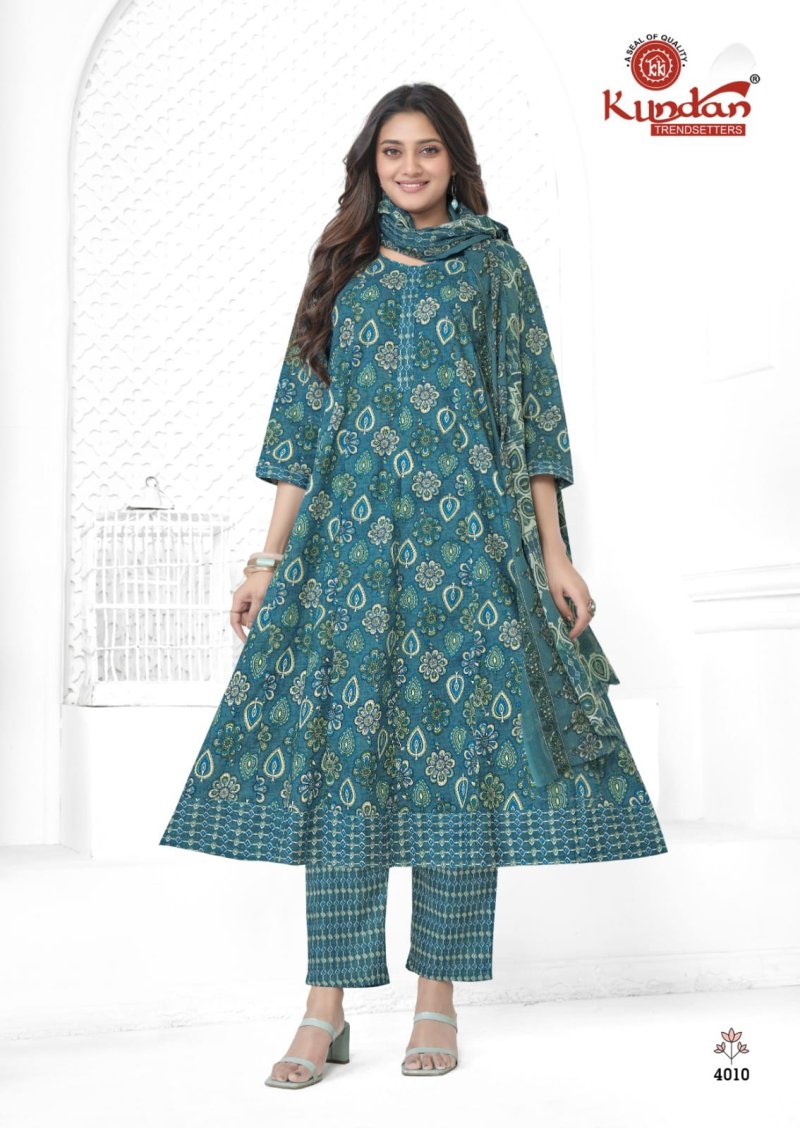 Anarkali Vol 4 By Kundan Cotton Anarkali Kurtis Set 