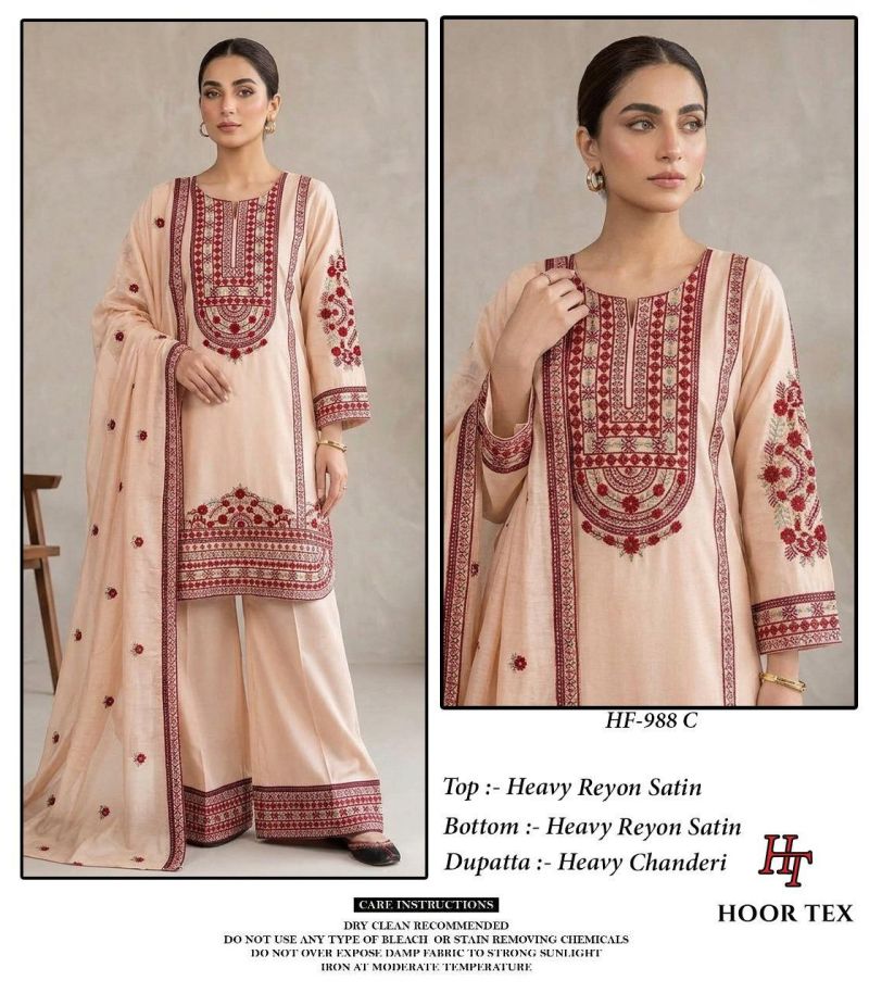 988 A To C By Hoor Tex Rayon Satin Salwar Kameez