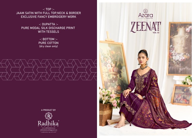 Zeenat By Radhika Azara Zam Cotton Dress Material
