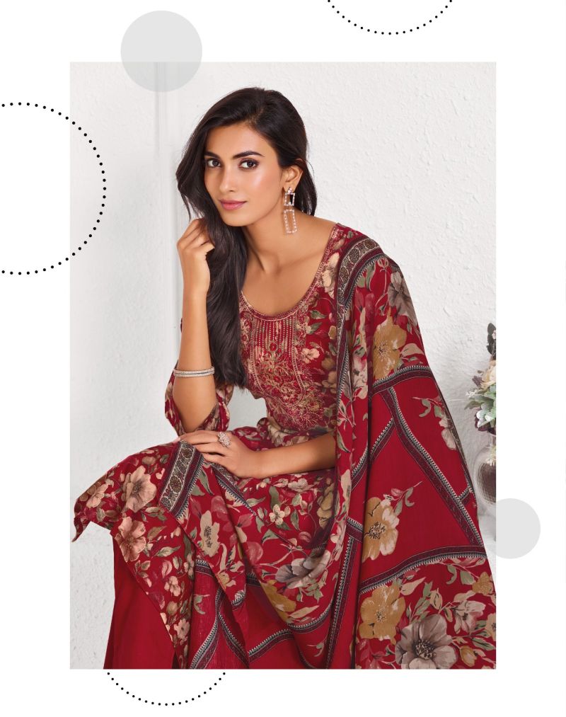 Parker Vol 3 By Radhika Jam Foil Print Kurti With Bottom Dupatta