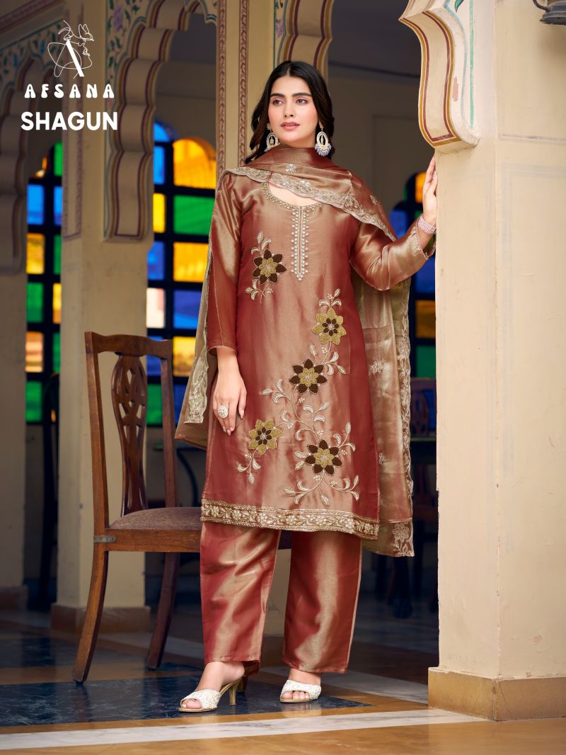 Shagun By Afsana Gabana Beads Work Readymade Salwar Kameez 