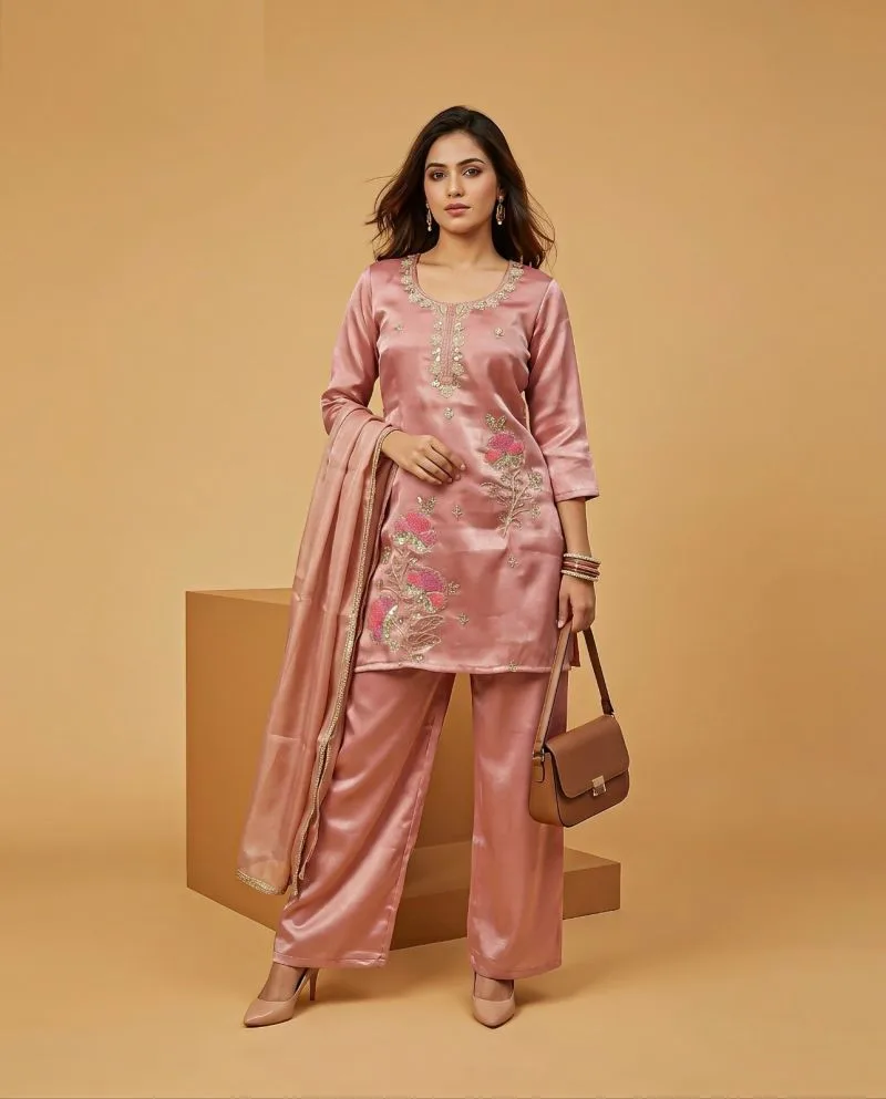 K 1325 By Naisha Kurti With Bottom Dupatta