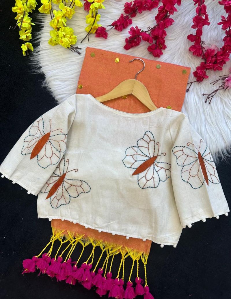 Khadi Vol 60 Khadi Cotton Saree With Cotton Embroidery Blouse