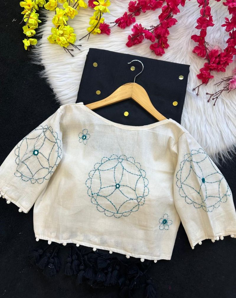 Khadi Vol 60 Khadi Cotton Saree With Cotton Embroidery Blouse