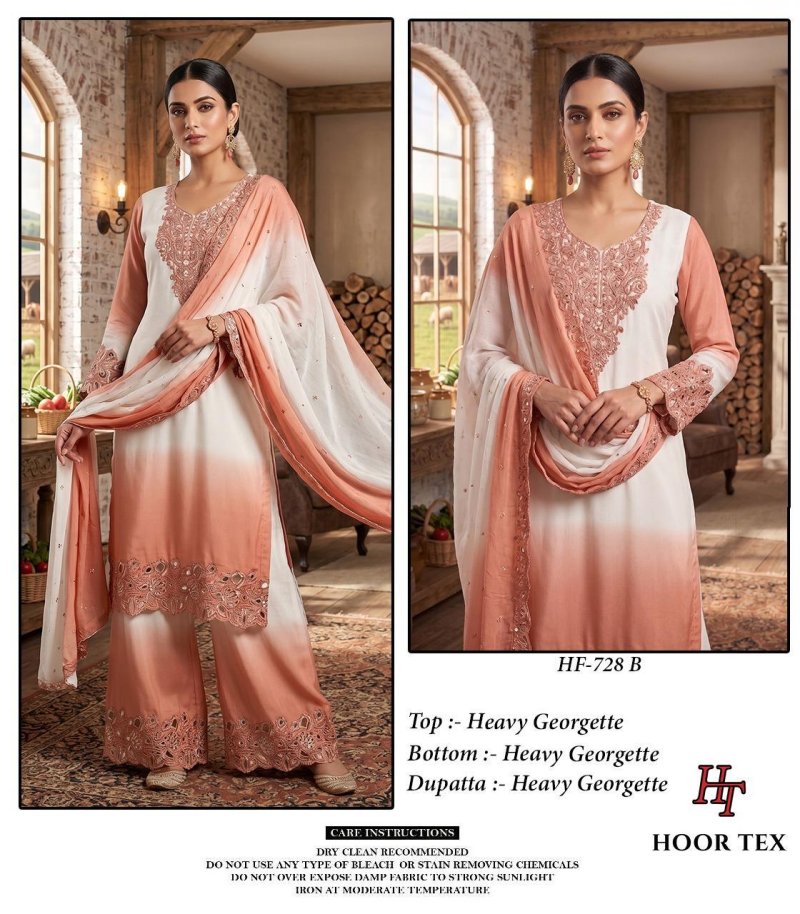 Hoor Tex 728 A To D Georgette Pakistani Sharara Suits Suppliers In ...