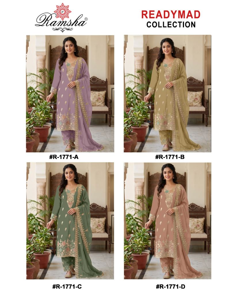 Ramsha R 1771 A To D Kanjivaram Flute Bruce Salwar Kameez