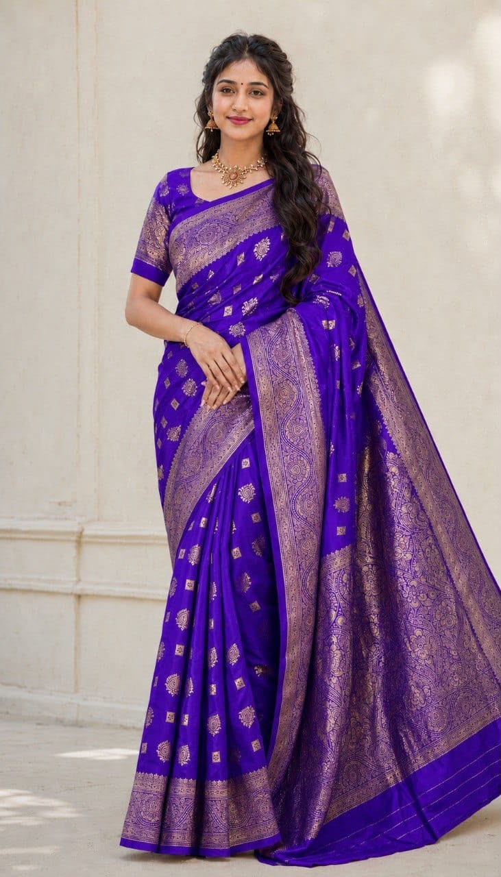 Self Elampillai Silk Rich Copper Zari Weaving Pallu Saree