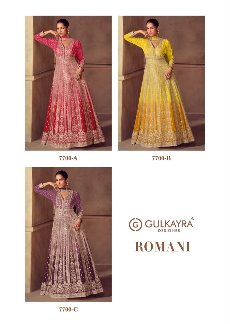 Romani By Gulkayra Chinon Embroidery Gown With Dupatta
