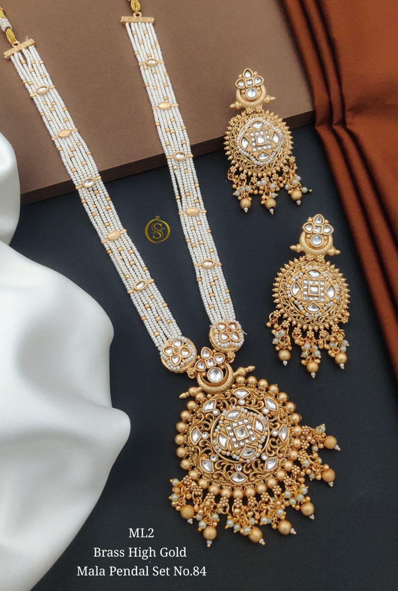 ML T 1 Brass High Gold Mala Pendal Set Bridal Jewellwry Wholesale ...
