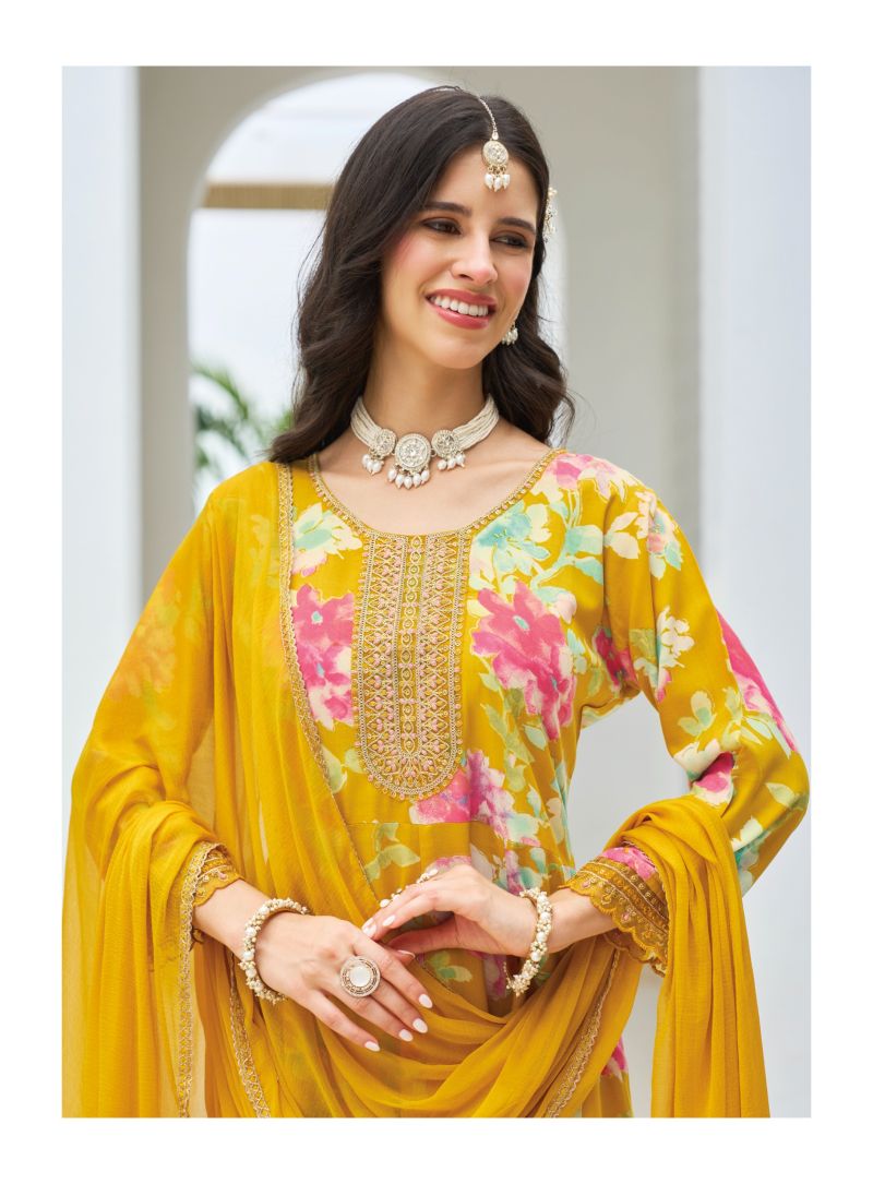 Anarkali Vol 10 By Radhika Rayon With Foil Printed Anarkali Kurti Set