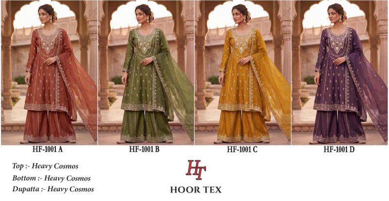 Hoor Tex 1001 A To D Cosmos Embroidery Salwar Kameez
