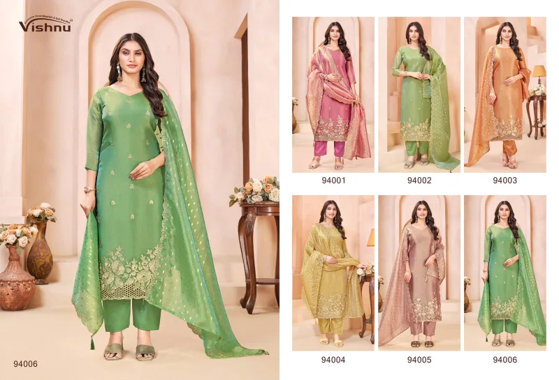 Kangana By Vishnu German Silk Dress Material