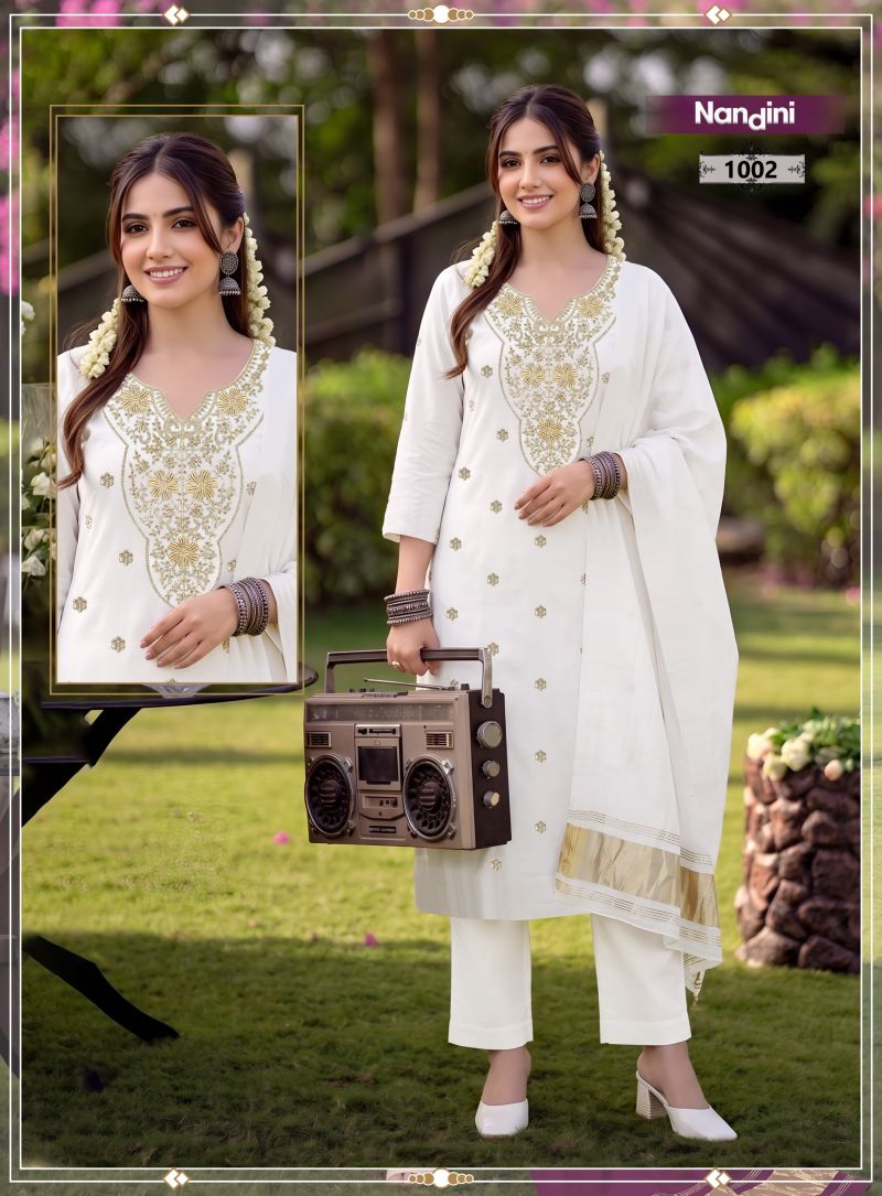 Nandini Vol 1 Roman Silk Kurti With Bottom Dupatta 