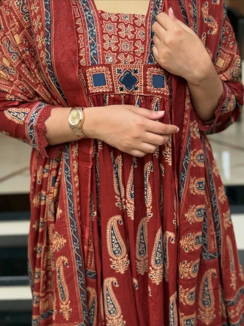 Dhruvi 530 Viscose Anarkali Printed Kurti With Bottom Dupatta