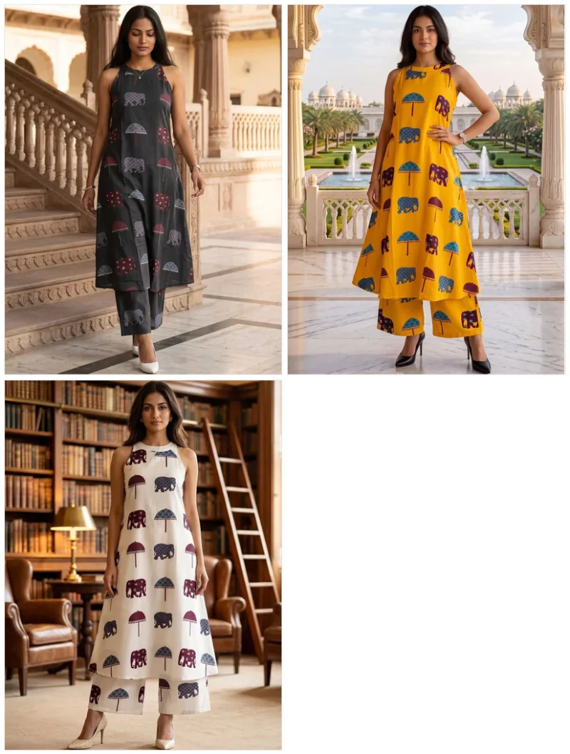 Dhruvi 481 To 483 Viscose Rayon Printed Kurti With Bottom