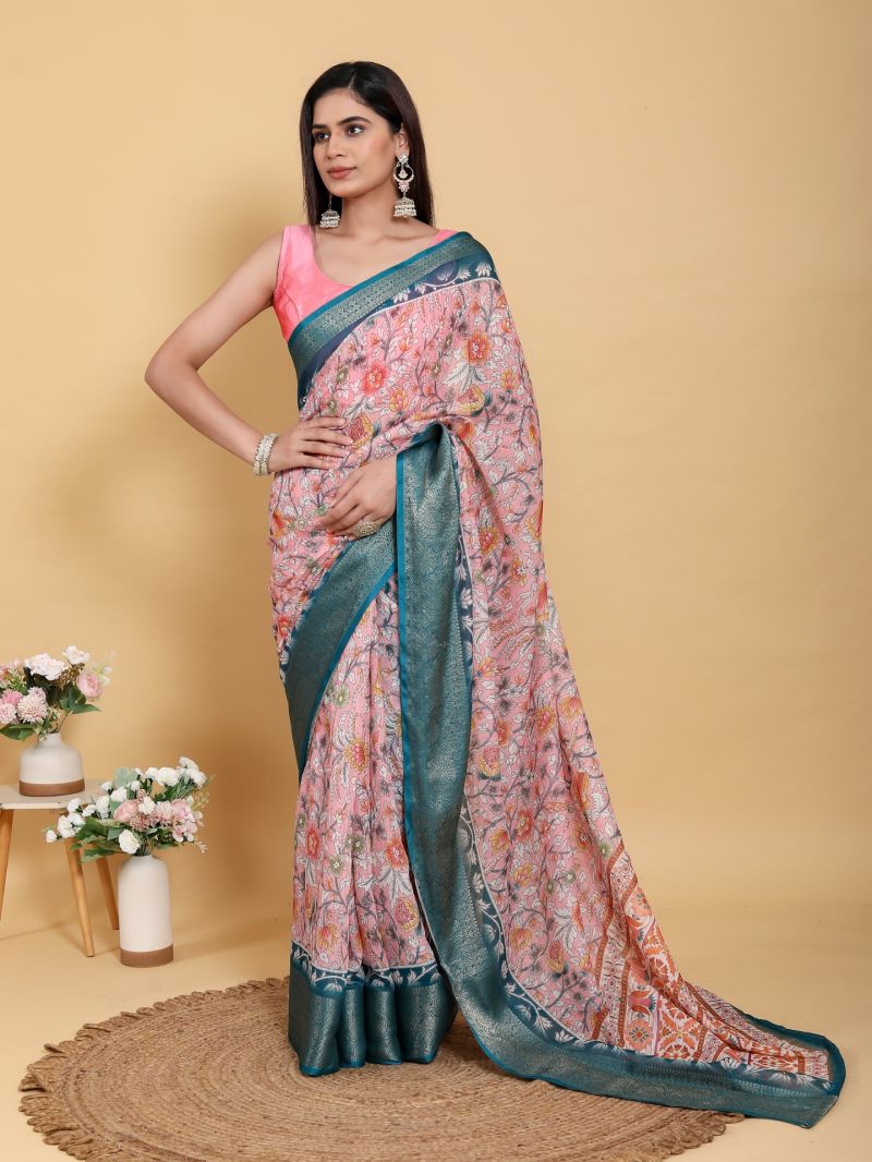 Scgt Gunjan A Linen Woven Jacquard Printed Fancy Saree 