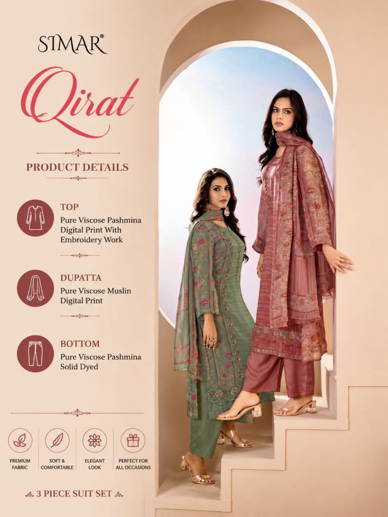 Qirat By Glossy Viscose Pashmina Dress Materials