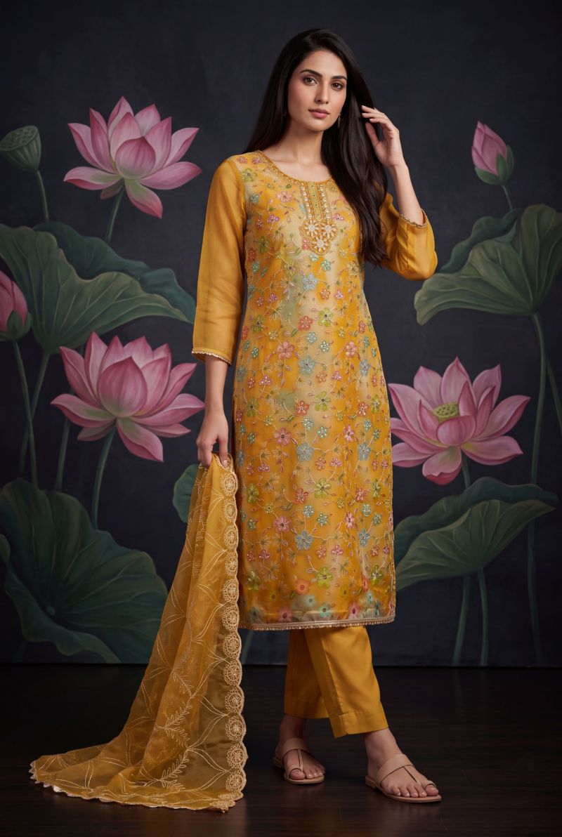 Akiraa By Aurraa Organza Hand Work Designer Salwar Kameez