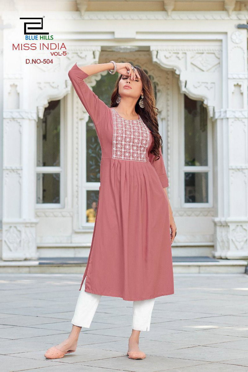 knee length dresses for ladies Women's Art Silk Indian Tunics Kurti Long Top Embroidered Plus Size (B   Maple Clothing Inc