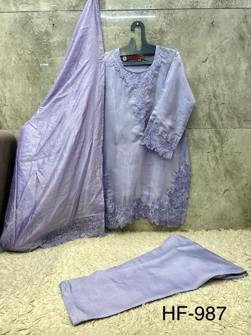 987 A To D By Hoor Tex Roman Glass Silk Salwar Kameez 