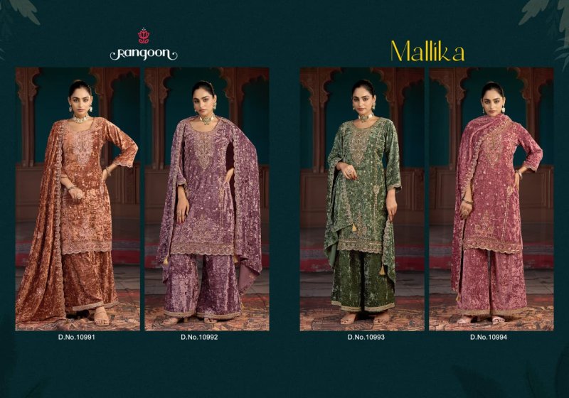 Mallika By Rangoon Makhmal Velvet Readymade Suits