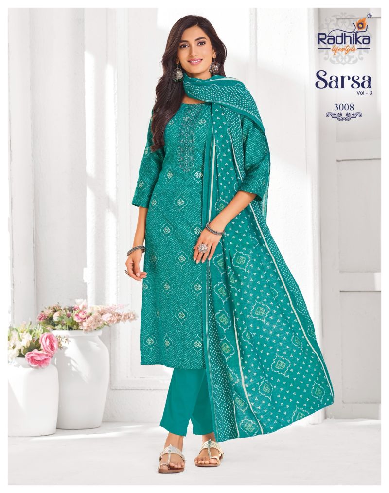 Sarsa Vol 3 By Radhika Jam Satin Kurti With Bottom Dupatta 