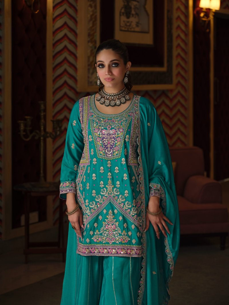 D 2464 To 2466 By Zaveri Chinon Readymade Suits