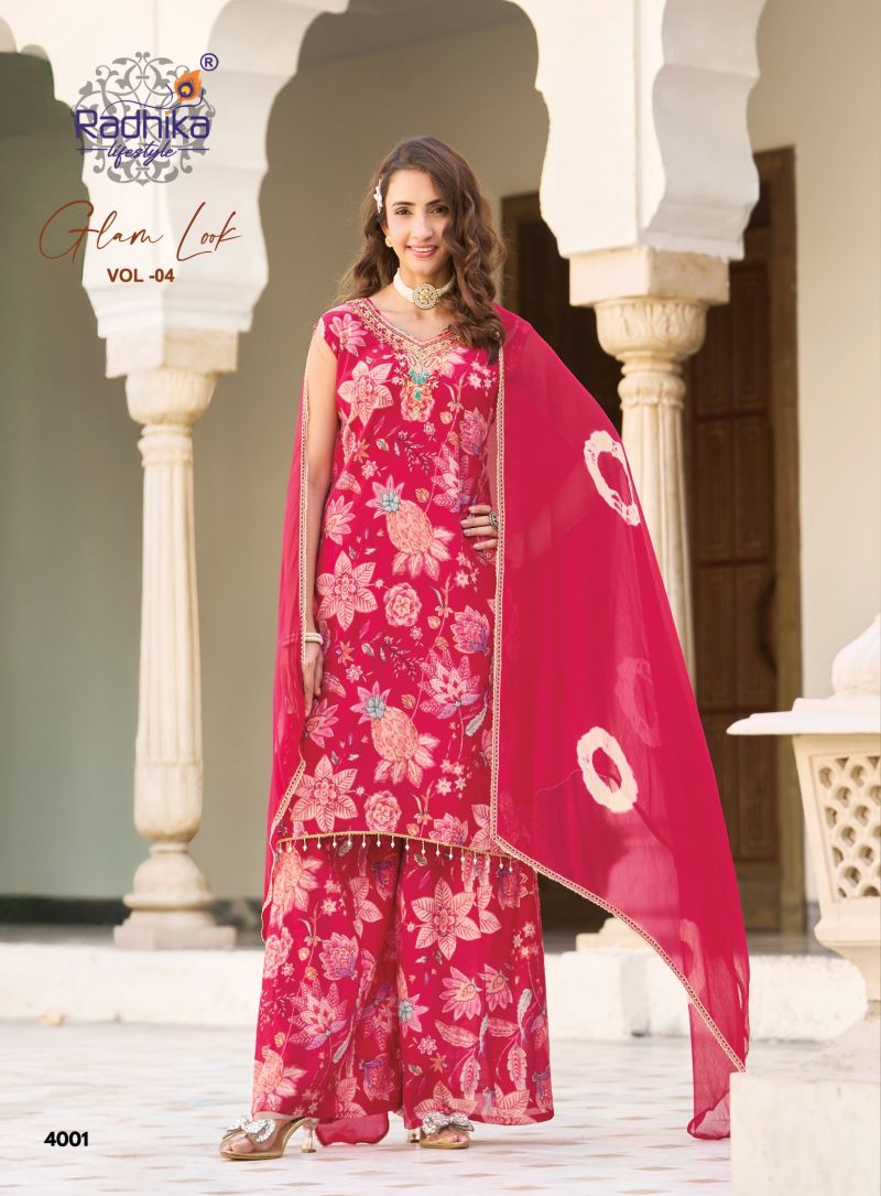 Glam Look Vol 4 By Radhika Milano Silk Kurti With Bottom Dupatta