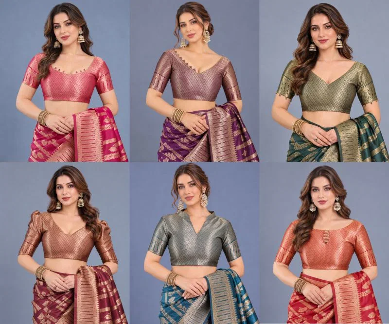Schc Swara N Soft Lichi Banarasi Silk Wedding Saree