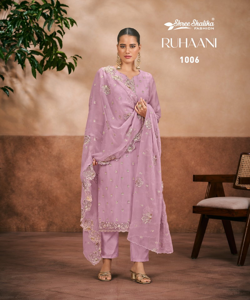 Ruhani By shree Shalika Organza Chiffon Embroidery Dress Material Suppliers  In India - The Ethnic World
