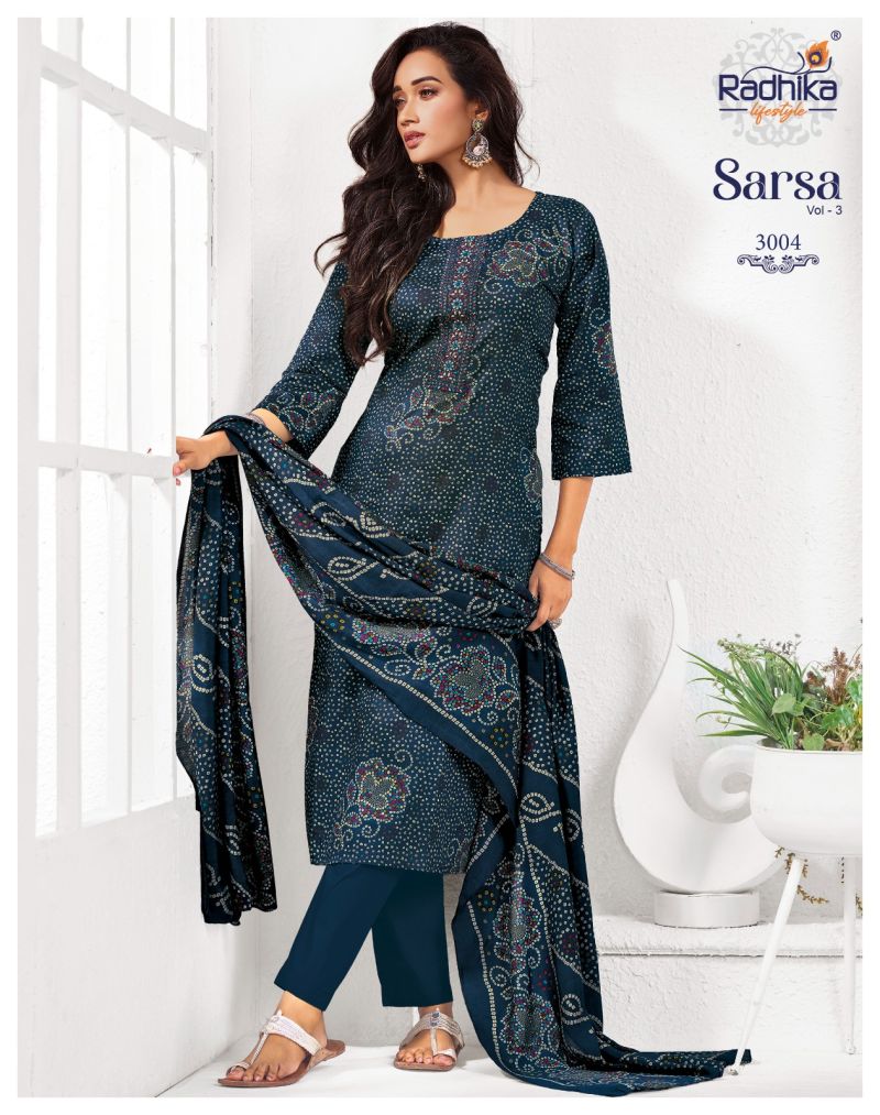 Sarsa Vol 3 By Radhika Jam Satin Kurti With Bottom Dupatta 